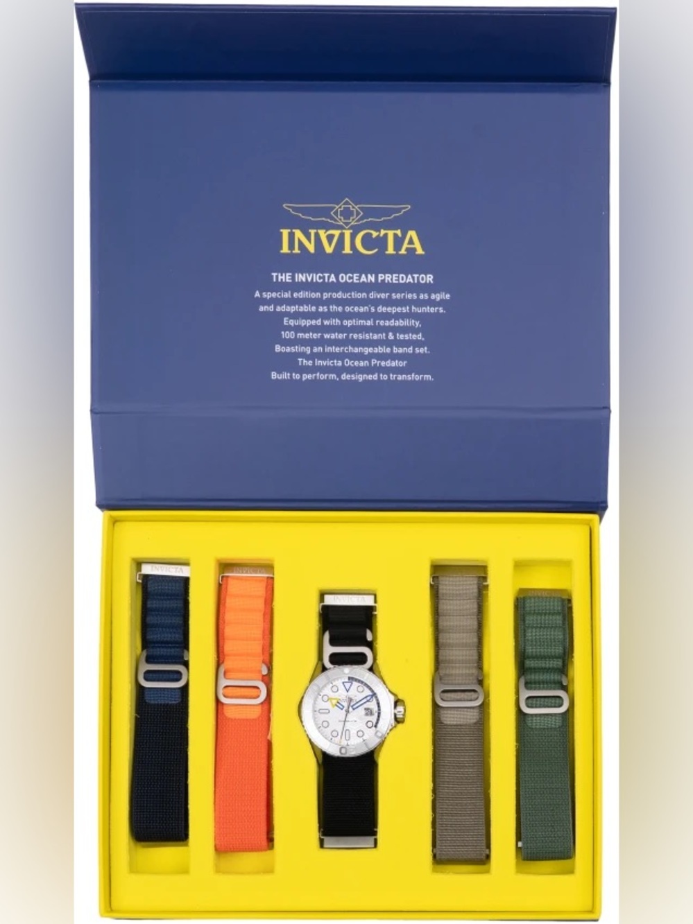 Invicta Ocean Predator 44mm 5 Strap Set NWT